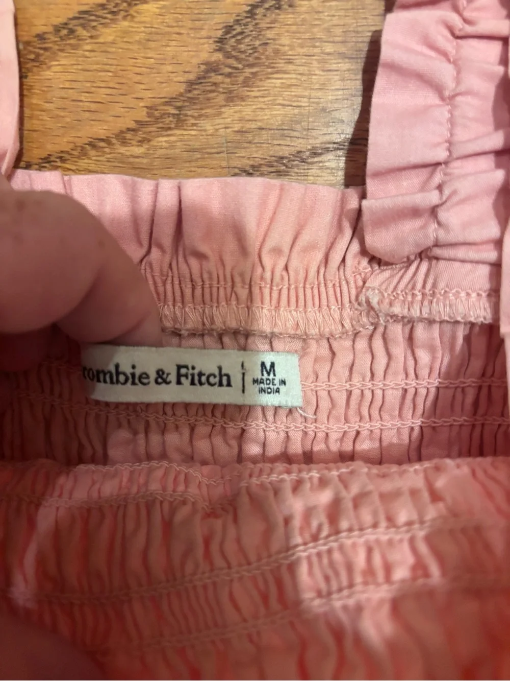 Abercrombie & Fitch Pink Smocked Tiered Maxi Dress Ruffle Straps Medium